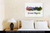 Gallery Wrapped Canvas, Grand Rapids Skyline In Watercolor - Essentials from JayCar