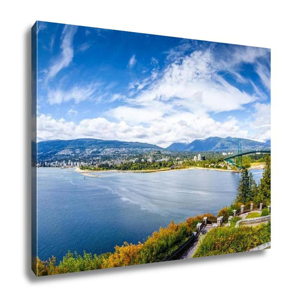 Gallery Wrapped Canvas, Vancouver Skyline Panorama Taken At Prospect Point Stanley Park Lions - Essentials from JayCar