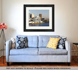 Framed Print, The View Of The Port And Norfolk Downtown In A Sunset Light West Virginia - Essentials from JayCar