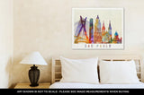Gallery Wrapped Canvas, Sao Paulo Landmarks In Artistic Watercolor Poster - Essentials from JayCar
