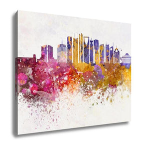 Gallery Wrapped Canvas, Riyadh V2 Skyline Artistic Abstract In Watercolor - Essentials from JayCar