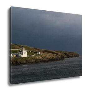 Gallery Wrapped Canvas, Holburn Head Lighthouse On Thurso Bay Scrabster Scotland UK Dark Sea And Sky - Essentials from JayCar