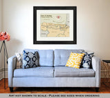 Framed Print, Old Style Map Of Saint James Way French Route - Essentials from JayCar