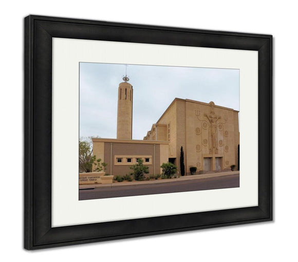 Framed Print, Catholic Church In Albuquerque New Mexico - Essentials from JayCar