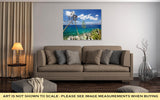 Gallery Wrapped Canvas, View From Hydra Island Castello Hydra And Kamini Beach Blue Sky - Essentials from JayCar