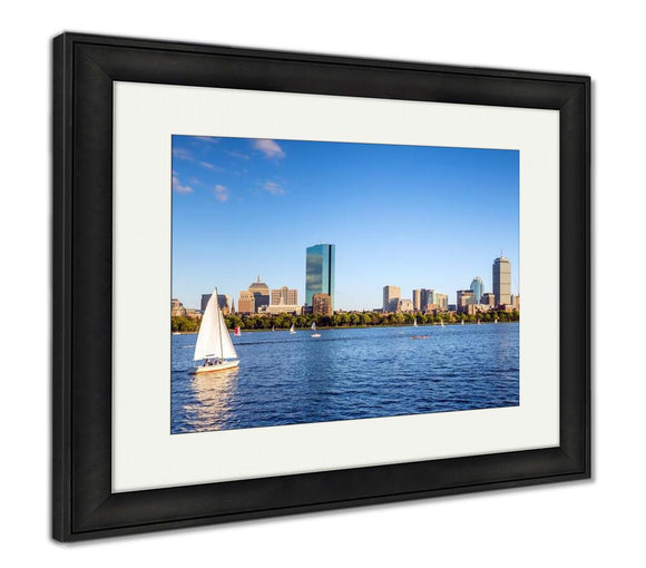 Framed Print, View Of Boston Massachusetts Skyline - Essentials from JayCar