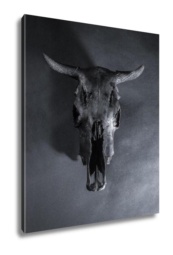 Gallery Wrapped Canvas, Black Bulls Skull - Essentials from JayCar