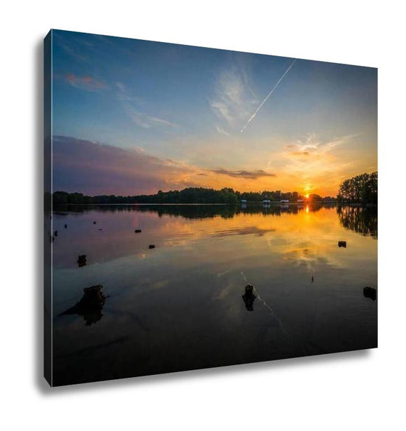 Gallery Wrapped Canvas, Sunset Over Lake Norman From Parham Park In Davidson North Car - Essentials from JayCar