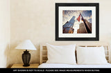 Framed Print, American Flag Over Skyscrapers - Essentials from JayCar