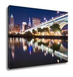 Gallery Wrapped Canvas, Cleveland City Skyline, Detriotsuperior Bridge At Night Across The Cuyahoga - Essentials from JayCar