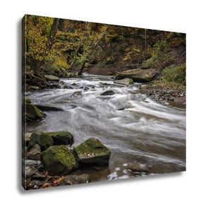 Gallery Wrapped Canvas, Beautiful Autumn Scene Of The Winding Rapids Of Tinkers Creek In Cleveland Ohio - Essentials from JayCar