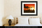 Framed Print, Cleveland Ohio USA America Skyline Sunrise Landing - Essentials from JayCar