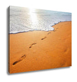 Gallery Wrapped Canvas, Footprints On Sandy Beach - Essentials from JayCar
