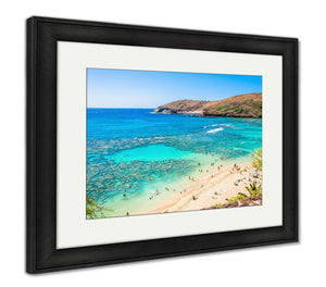 Framed Print, Snorkeling Tropical Paradise Hanauma Bay In Oahu Hawaii - Essentials from JayCar