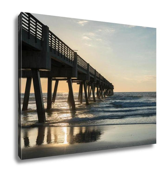 Gallery Wrapped Canvas, Ocean Pier In The Morning At Jacksonville Beach Fl - Essentials from JayCar