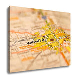Gallery Wrapped Canvas, Wichita Kansas City Area On A Map - Essentials from JayCar