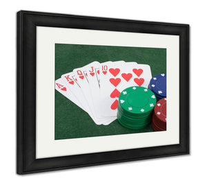 Framed Print, Overhead Close Up View Of Stacked Poker Chips - Essentials from JayCar