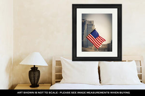 Framed Print, Miami Downtown American Flag - Essentials from JayCar