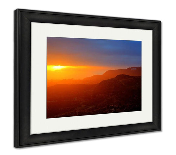 Framed Print, Sunset In Hollywood Hills - Essentials from JayCar