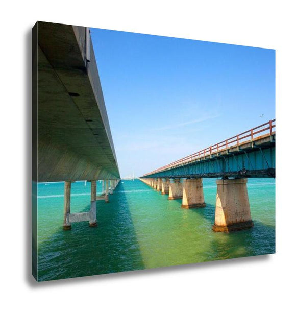 Gallery Wrapped Canvas, Bridges Going To Infinity Seven Mile Bridge In Key West Florida - Essentials from JayCar