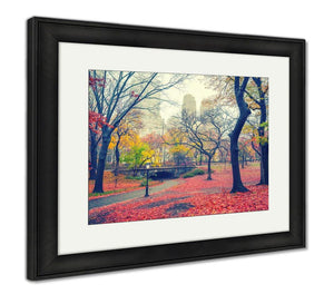Framed Print, Central Park At Rainy Morning New York City USA - Essentials from JayCar