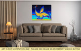 Gallery Wrapped Canvas, Original Art Acrylic Painting Of Phoenix Bird Flying In The Night Sky - Essentials from JayCar
