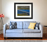 Framed Print, Bridge Crossing Columbia River Connecting Portland Or And Vancouver Wa Scenic - Essentials from JayCar