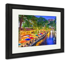 Framed Print, San Antonio Texas USA Cityscape At The River Walk - Essentials from JayCar