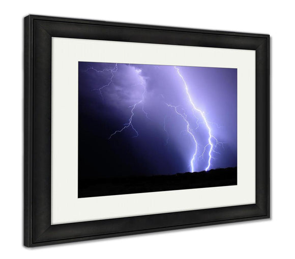 Framed Print, Desert Lightning - Essentials from JayCar