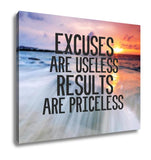 Gallery Wrapped Canvas, Inspirational And Motivational Quote With Phrase Excuses Are Useless Results - Essentials from JayCar